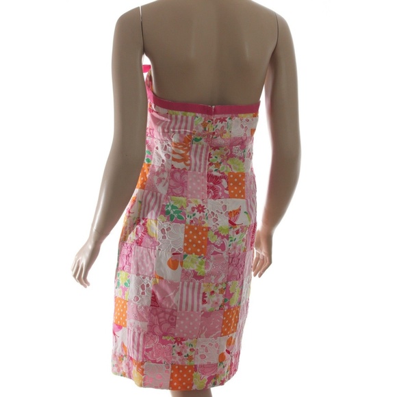 Lilly Pulitzer Strapless Patchwork Dress Size 2 - Picture 4 of 6